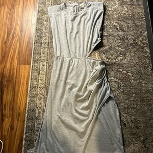 Cupshe long grey dress with cutout and slit